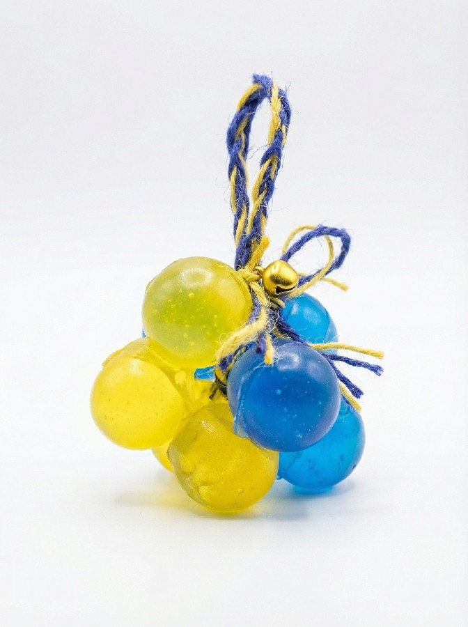 Sarı Mavi Üzüm Figürlü El Yapımı Kokulu Sabun