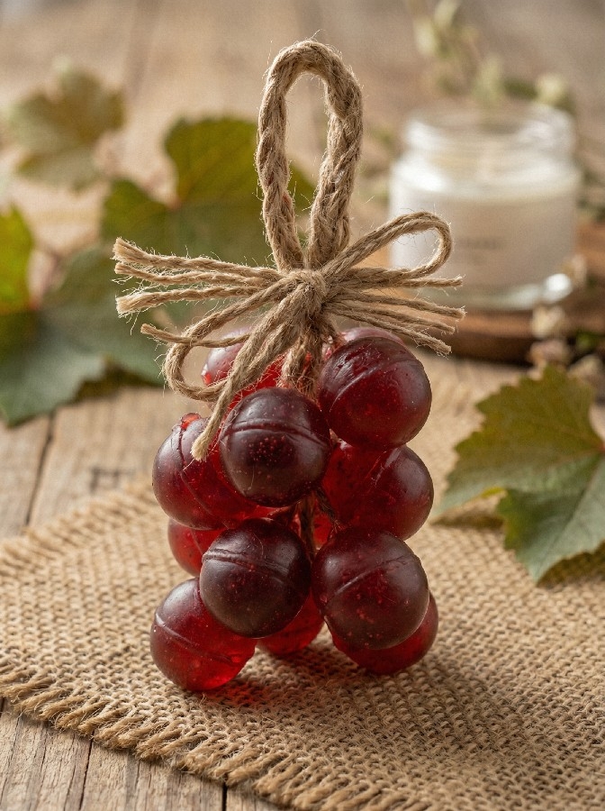 Bordo Üzüm Figürlü El Yapımı Kokulu Sabun