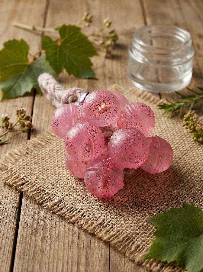 Pembe Üzüm Figürlü El Yapımı Kokulu Sabun