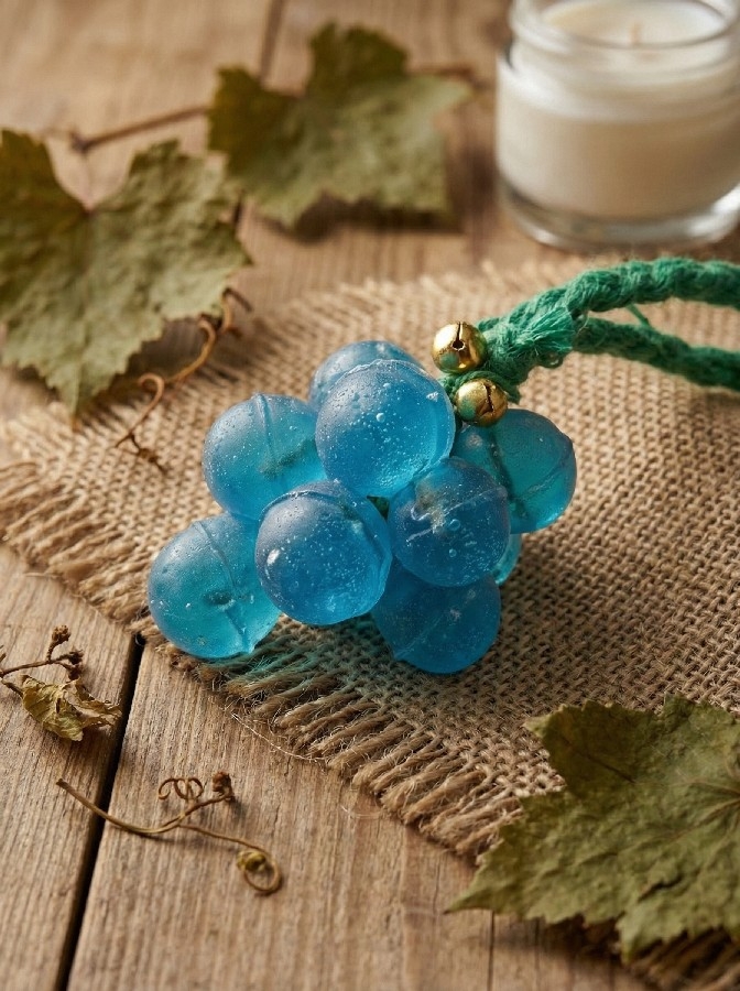 Mavi Üzüm Figürlü El Yapımı Kokulu Sabun