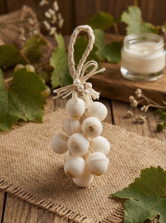 Beyaz Üzüm Figürlü El Yapımı Dekoratif Kokulu Sabun