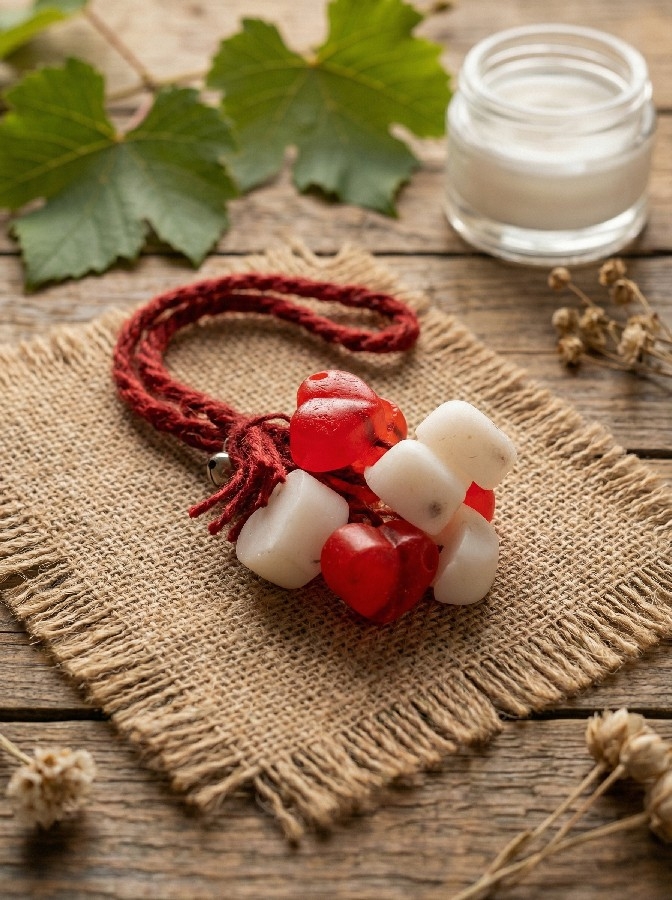 Kırmızı Beyaz Kalp Figürlü El Yapımı Sabun